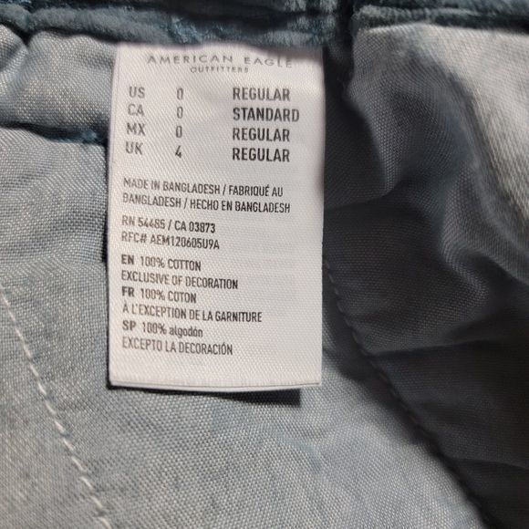 American‎ Eagle corduroy Mini skirt grey blue front zip size 0 - Picture 4 of 4